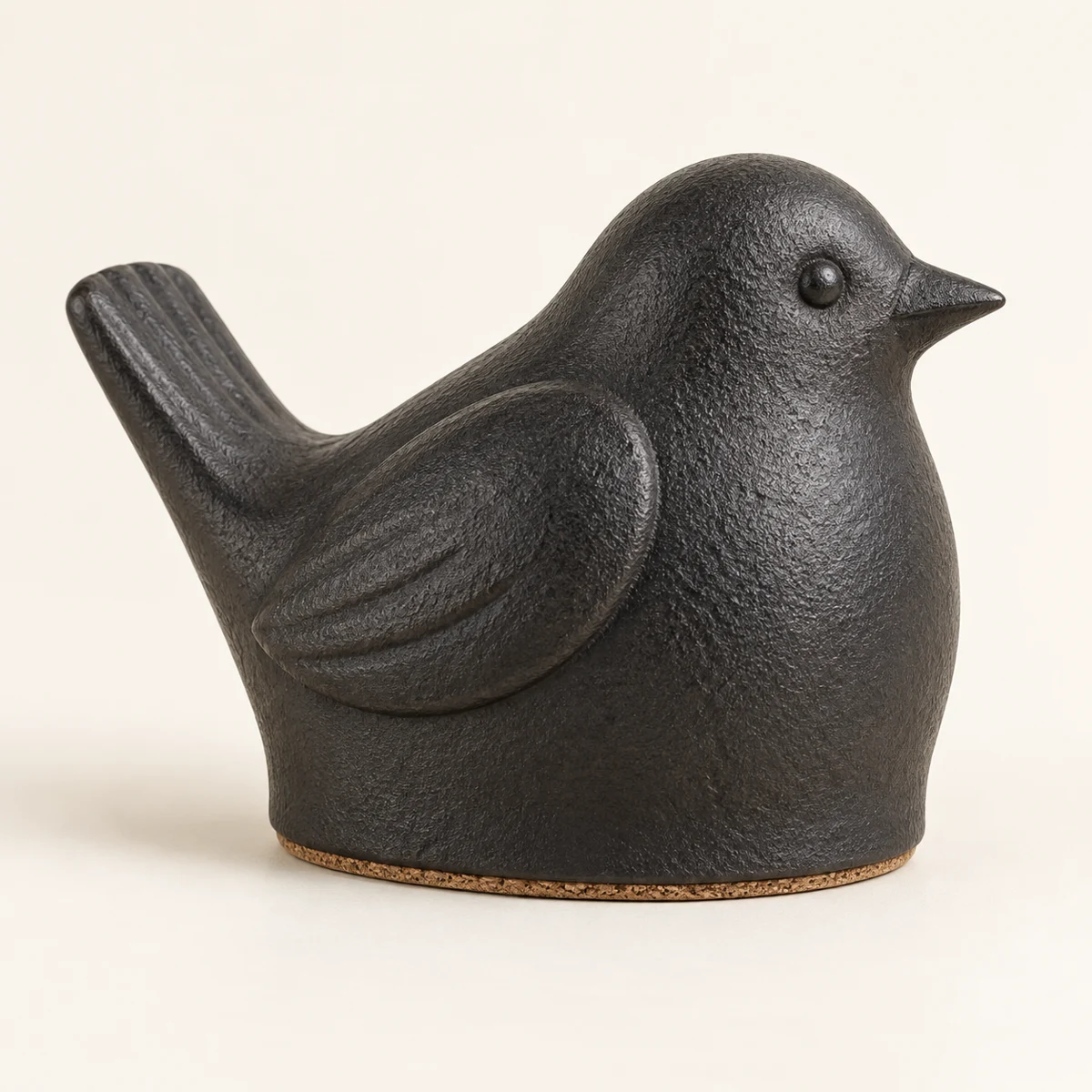 Orchard Blackbird, Charcoal cast iron bird doorstop