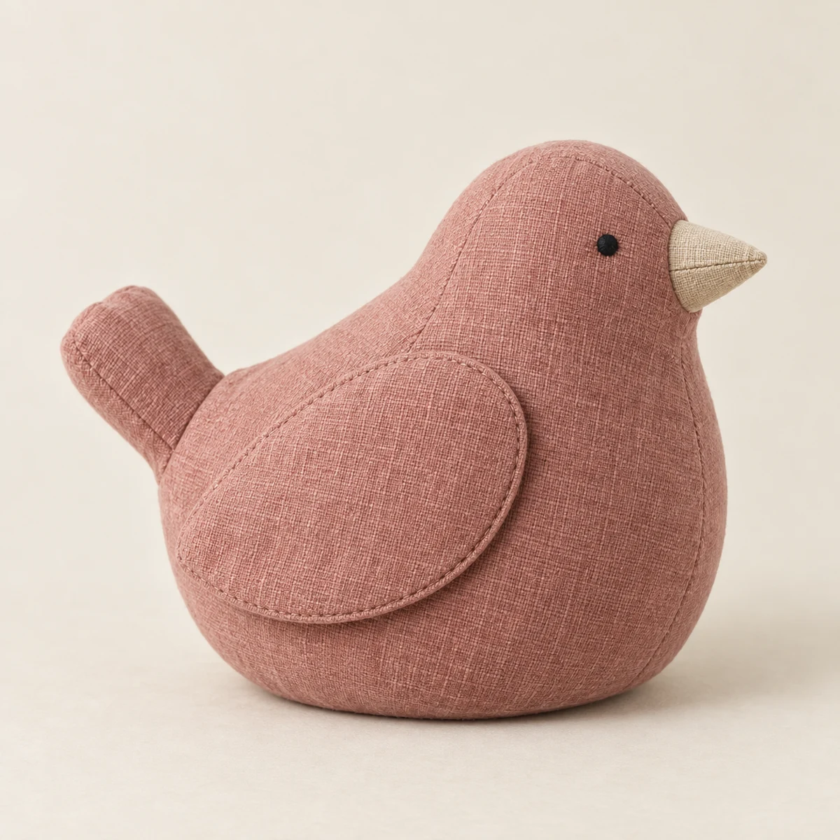 Rosewood Robin, Dusty Rose fabric bird doorstop